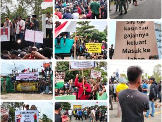 Ribuan Warga Desa Penyangga Demo Balai TNWK, Desak Solusi Nyata Konflik Gajah Liar